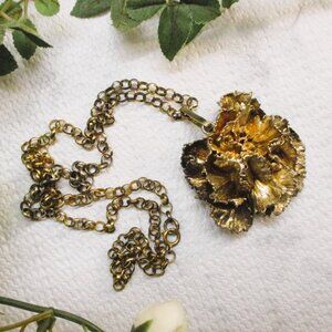 FLORA DANICA Sterling 24K Gold Plate Floral Necklace ~ VINTAGE Orla Eggert